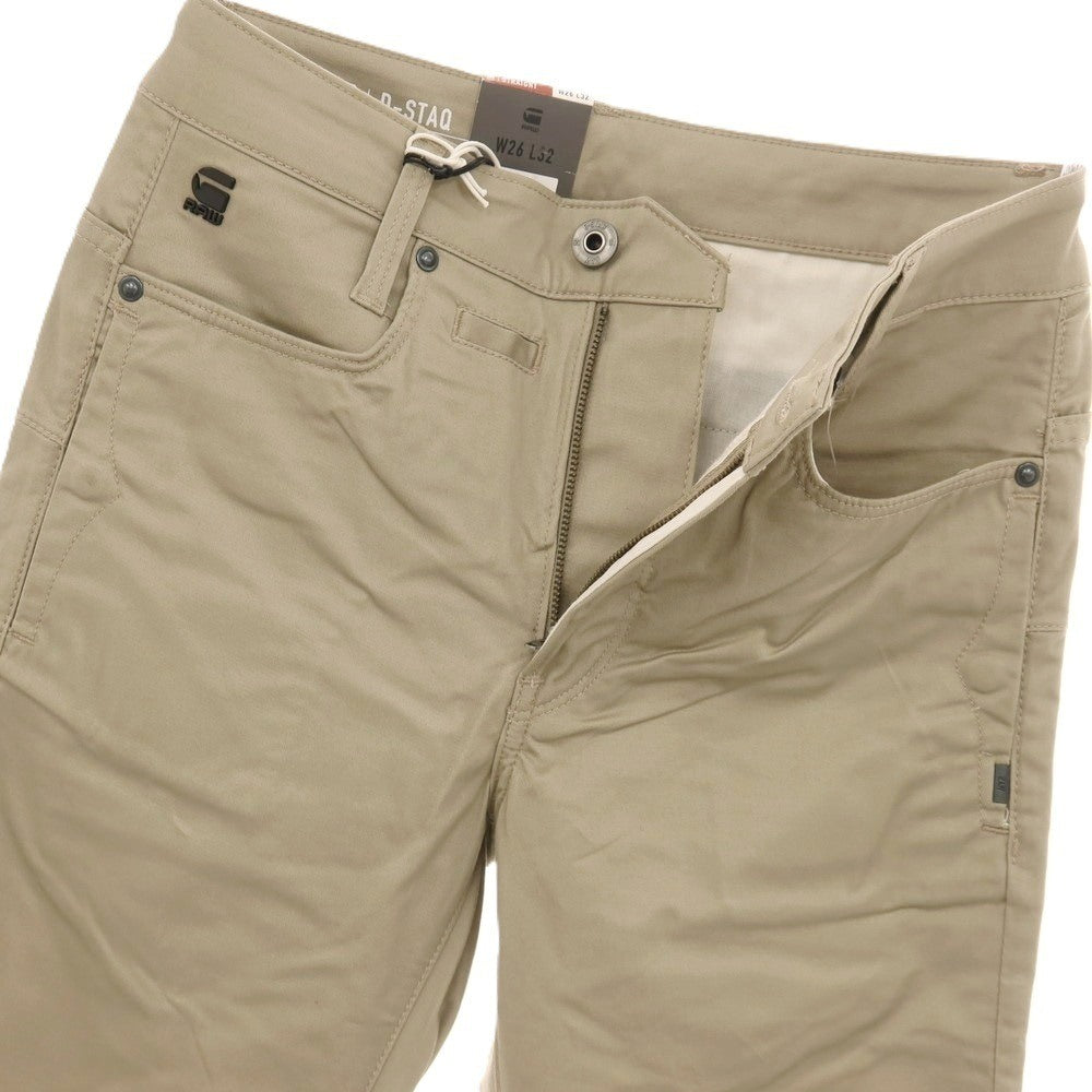 【新品アウトレット】ジースターロウ G-STAR RAW D-STAQ 3D STRAIGHT TAPERED ストレッチ コットン 5ポケットパンツ ベージュ【サイズ26/32】【 状態ランクN- 】【 メンズ 】
