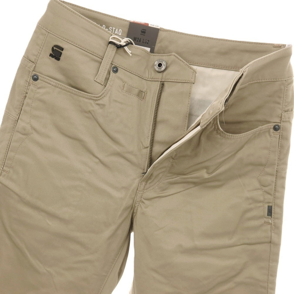 【新品アウトレット】ジースターロウ G-STAR RAW D-STAQ 3D STRAIGHT TAPERED ストレッチ コットン 5ポケットパンツ ベージュ【サイズ26/32】【 状態ランクN- 】【 メンズ 】