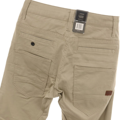 【新品】ジースターロウ G-STAR RAW D-STAQ 3D STRAIGHT TAPERED ストレッチ コットン 5ポケットパンツ ベージュ【サイズ26/32】【 状態ランクN 】【 メンズ 】