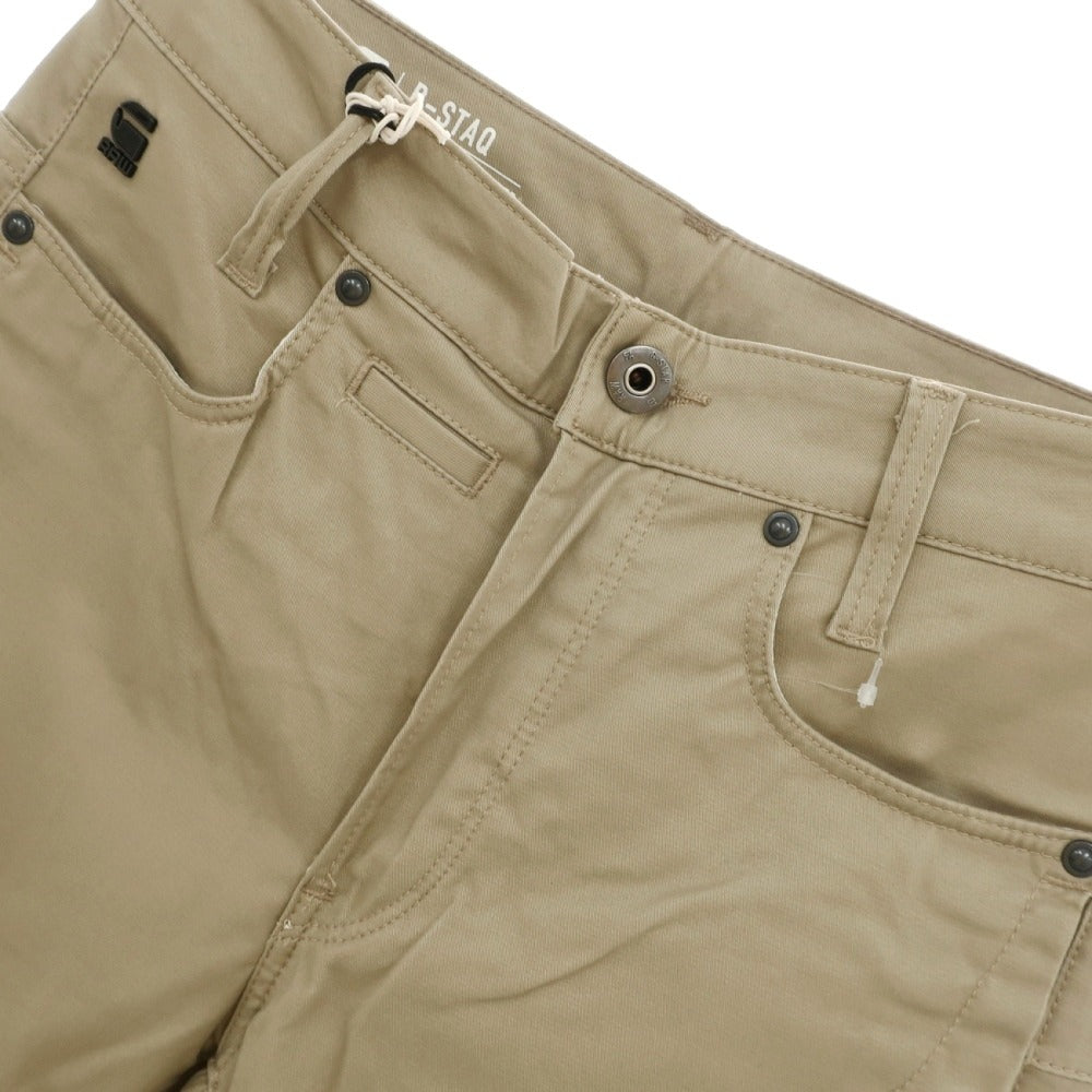 【新品アウトレット】ジースターロウ G-STAR RAW D-STAQ 3D STRAIGHT TAPERED ストレッチ コットン 5ポケットパンツ ベージュ【サイズ26/32】【 状態ランクN- 】【 メンズ 】
