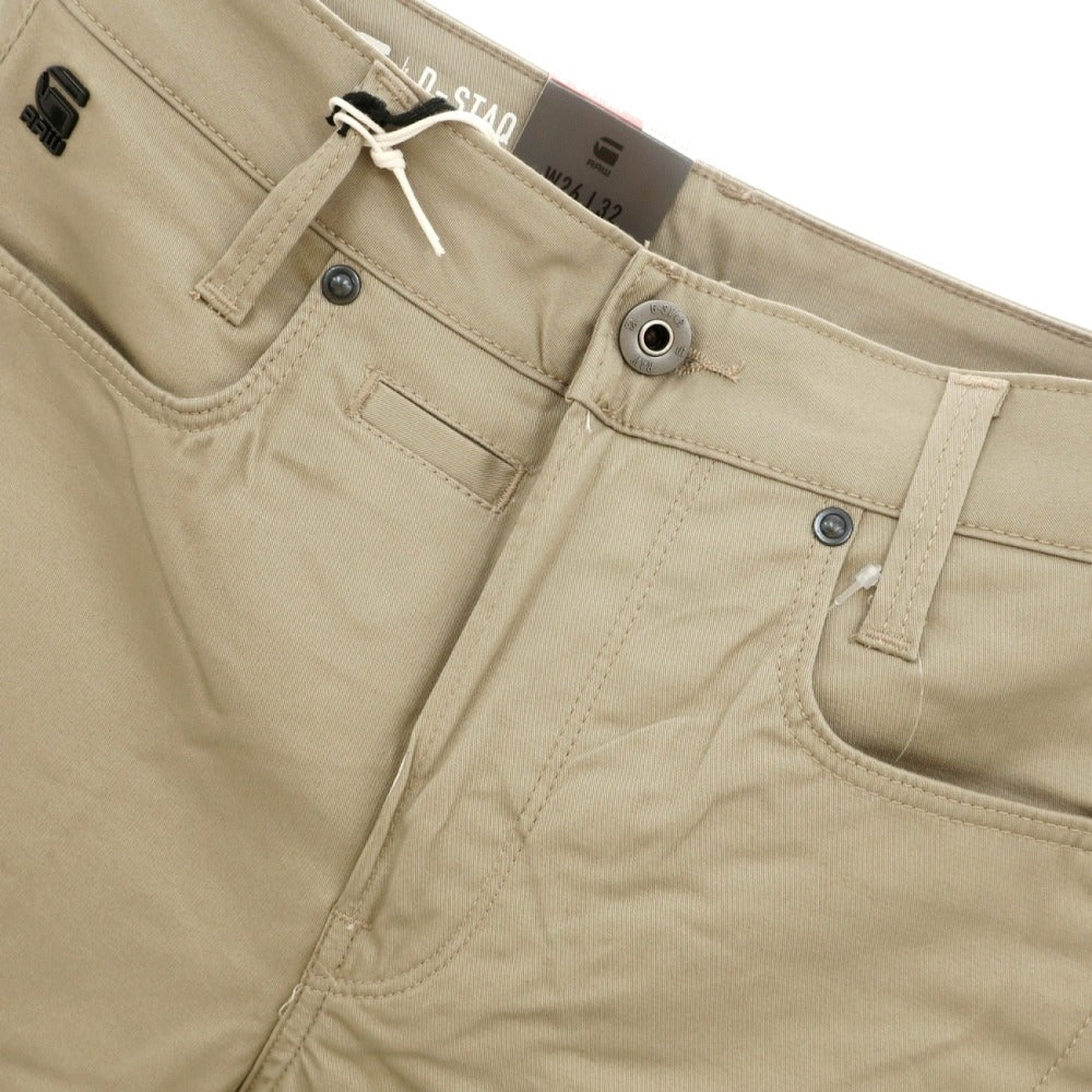 【新品アウトレット】ジースターロウ G-STAR RAW D-STAQ 3D STRAIGHT TAPERED ストレッチ コットン 5ポケットパンツ ベージュ【サイズ26/32】【 状態ランクN- 】【 メンズ 】