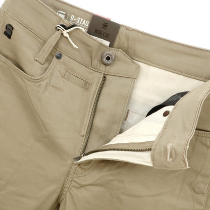 【新品アウトレット】ジースターロウ G-STAR RAW D-STAQ 3D STRAIGHT TAPERED ストレッチ コットン 5ポケットパンツ ベージュ【サイズ26/32】【 状態ランクN- 】【 メンズ 】