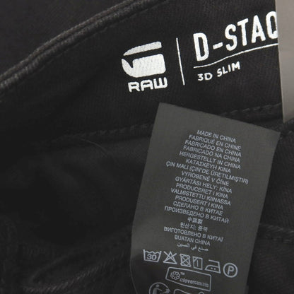 【新品アウトレット】ジースターロウ G-STAR RAW D-STAQ 3D SLIM ストレッチ コットン デニムパンツ ブラック【サイズ26/32】【 状態ランクN- 】【 メンズ 】