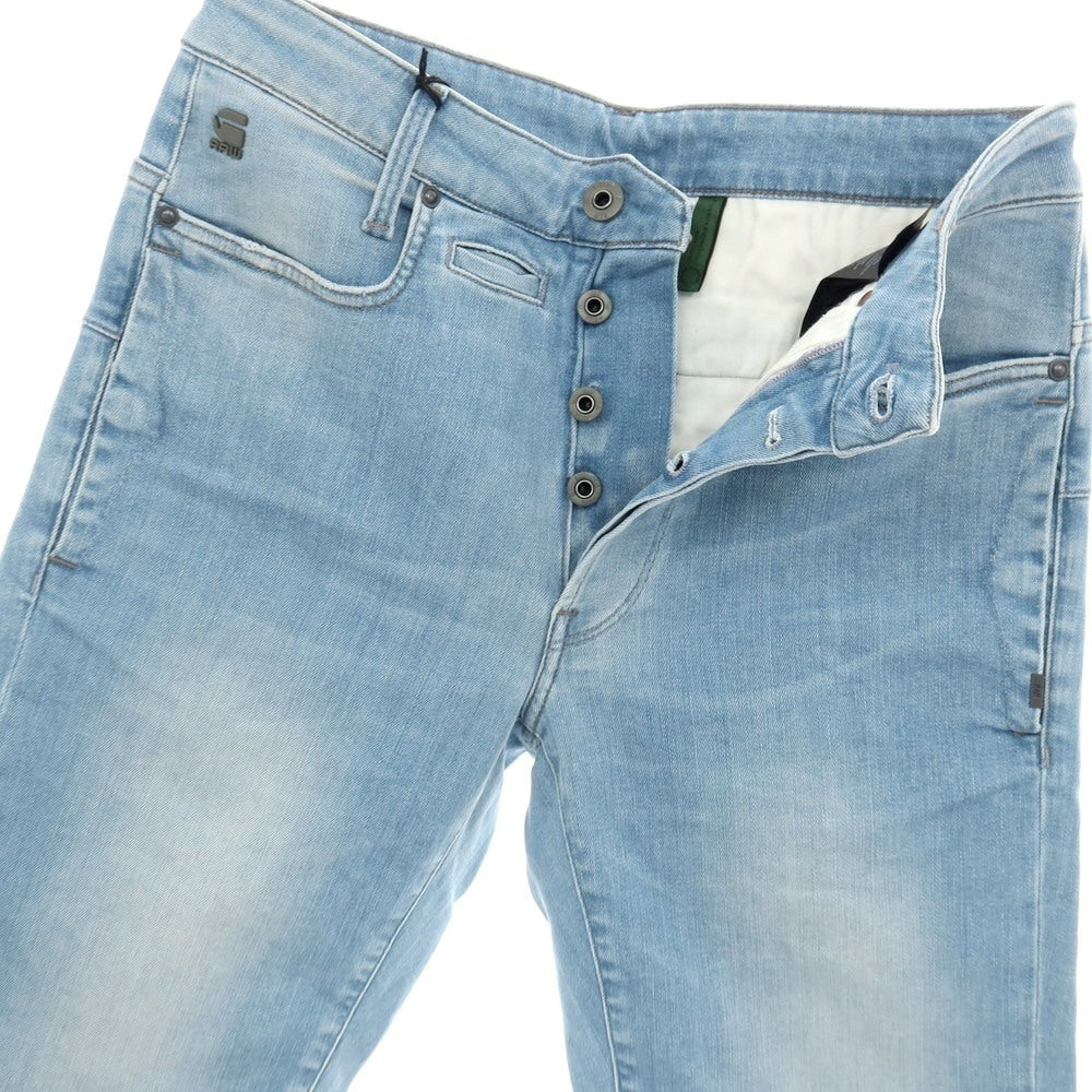 【新品】ジースターロウ G-STAR RAW D-STAQ 3D STRAIGHT SHORTS ストレッチ デニム ショートパンツ ライトブルー【サイズ28】【 状態ランクN 】【 メンズ 】