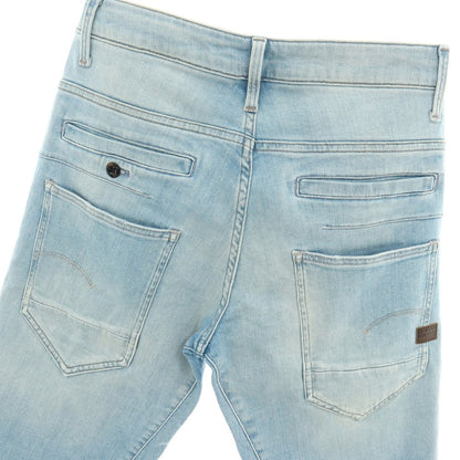 【新品アウトレット】ジースターロウ G-STAR RAW D-STAQ 3D STRAIGHT SHORTS ストレッチ デニム ショートパンツ ライトブルー【サイズ28】【 状態ランクN- 】【 メンズ 】