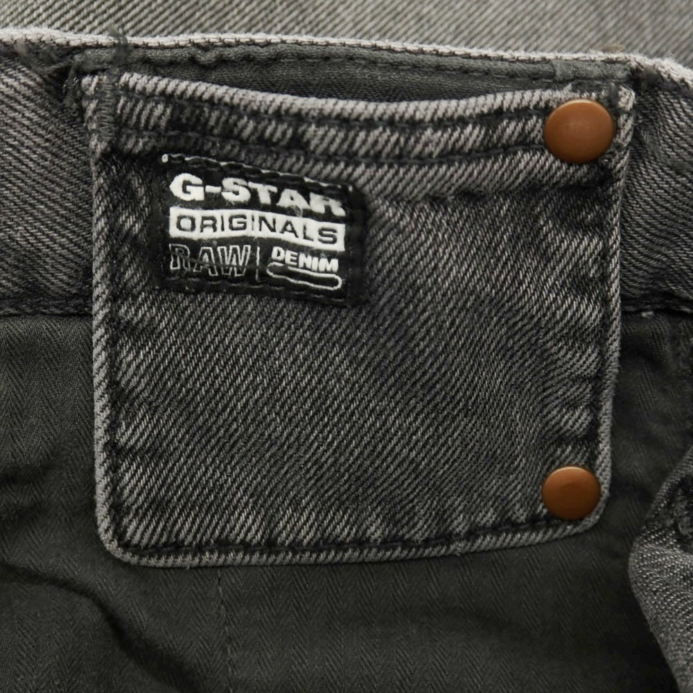 【新品】ジースターロウ G-STAR RAW WORKER CHINO RELAXED SHORT コットン デニム ショートパンツ ブラック（グレー）【サイズ28】【 状態ランクN 】【 メンズ 】