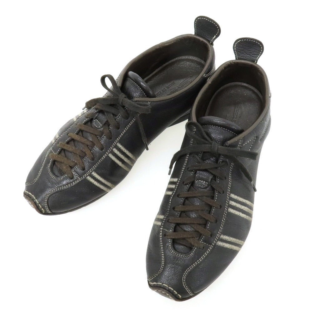 【中古】サントーニ Santoni レザー スニーカー ブラック【サイズ6】【 状態ランクC 】【 メンズ 】