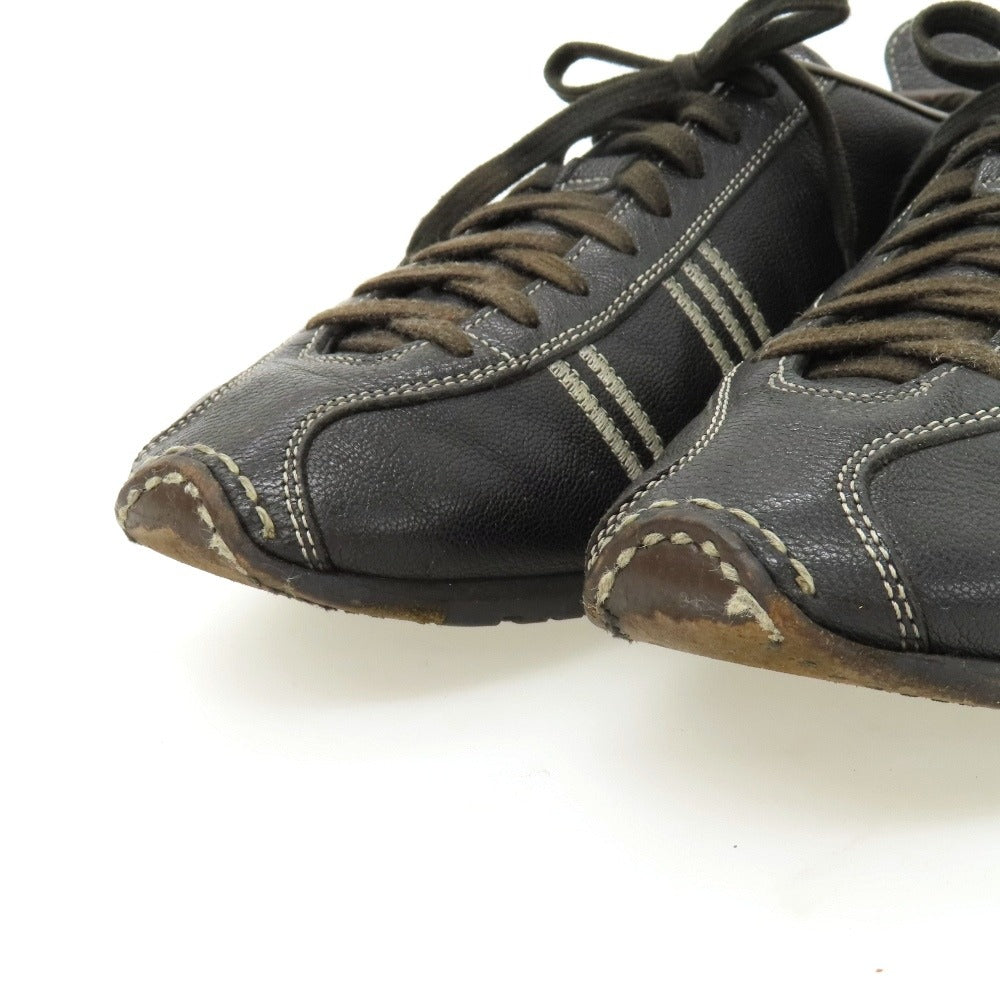 【中古】サントーニ Santoni レザー スニーカー ブラック【サイズ6】【 状態ランクC 】【 メンズ 】