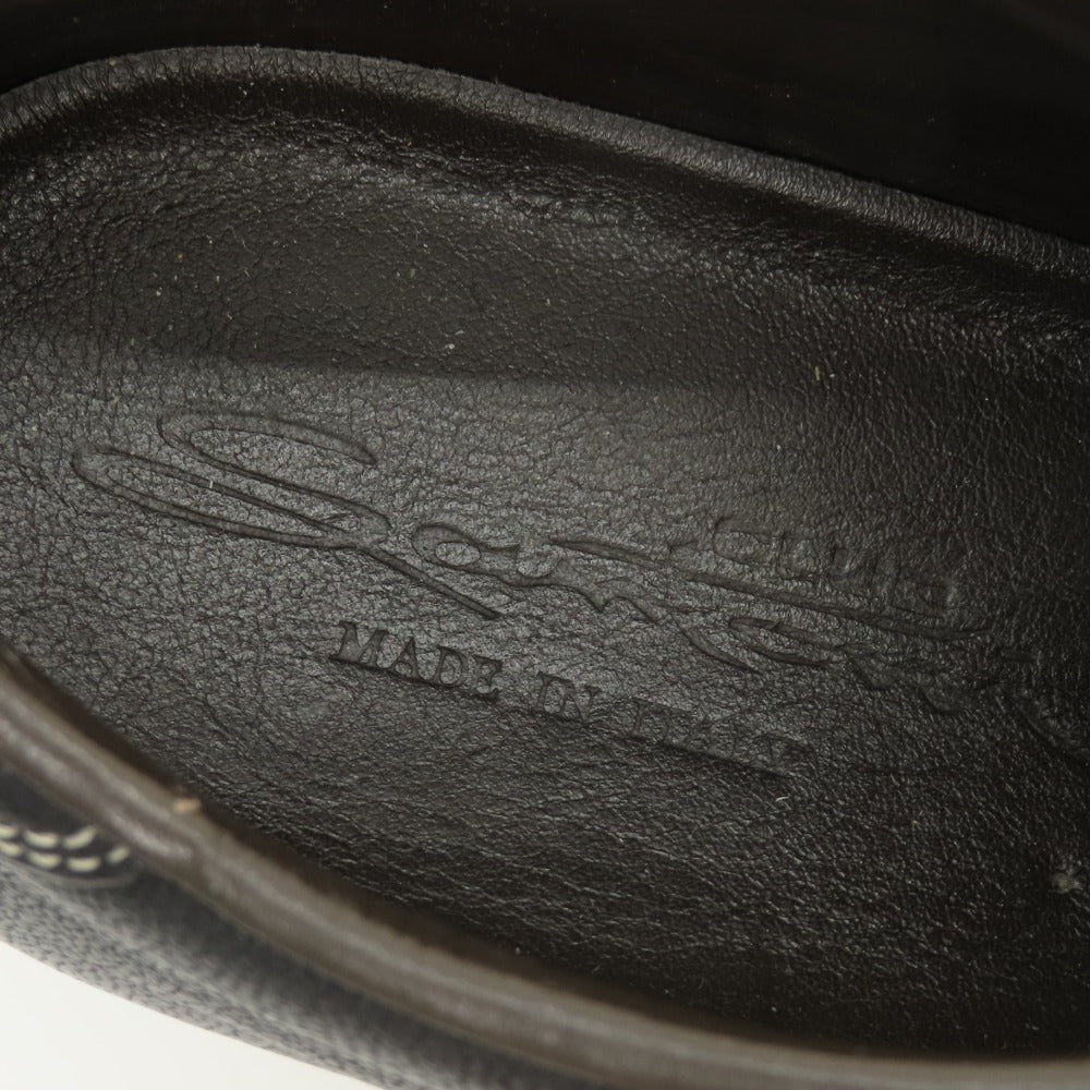 【中古】サントーニ Santoni レザー スニーカー ブラック【サイズ6】【 状態ランクC 】【 メンズ 】