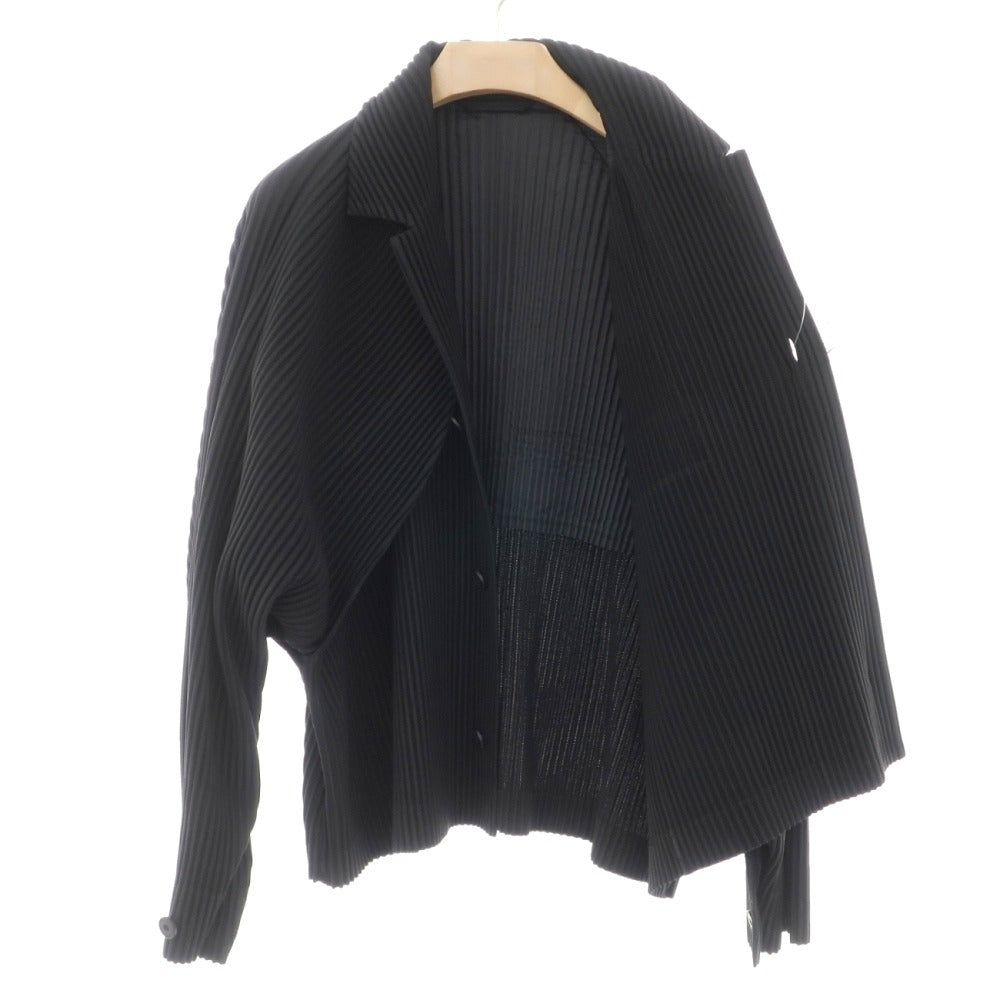 【中古】オム プリッセ イッセイミヤケ HOMME PLISSE ISSEY MIYAKE 2026年春夏 プリーツ ブルゾン ブラック【サイズ表記なし（L位）】【 状態ランクA 】【 メンズ 】