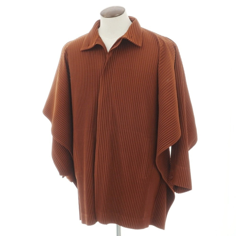 【中古】オム プリッセ イッセイミヤケ HOMME PLISSE ISSEY MIYAKE 2026年秋冬 プリーツ ジャージー ブルゾン ブラウン【サイズ表記なし（L位）】【 状態ランクA 】【 メンズ 】