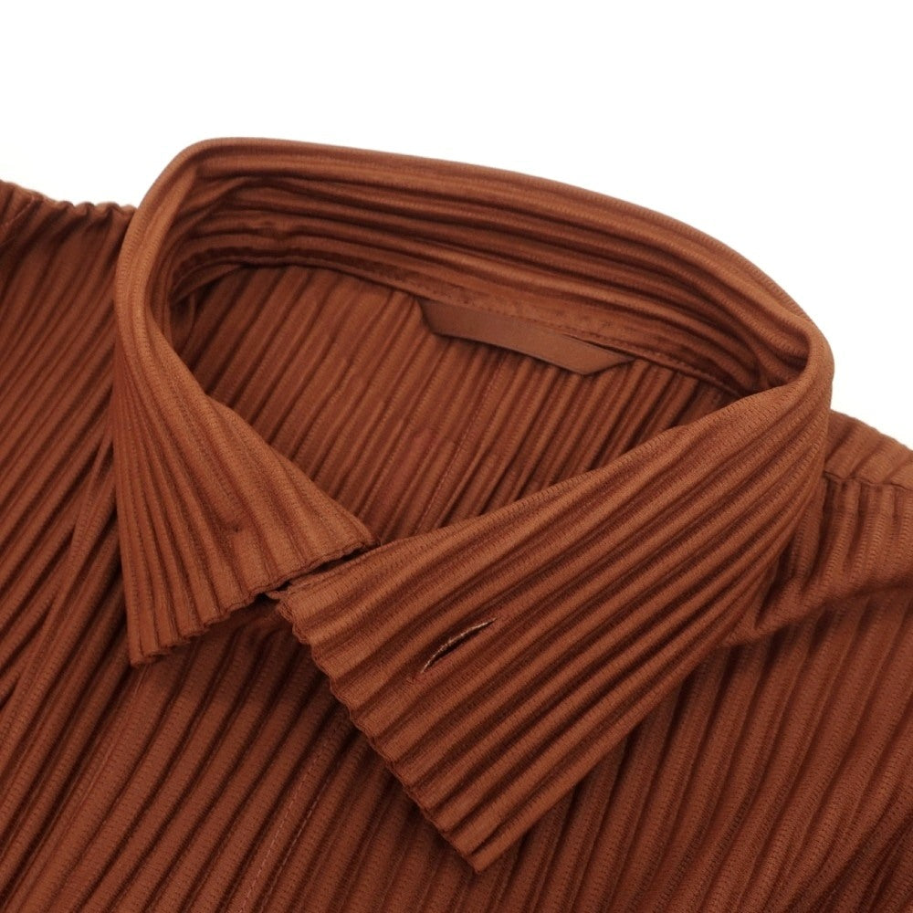 【中古】オム プリッセ イッセイミヤケ HOMME PLISSE ISSEY MIYAKE 2026年秋冬 プリーツ ジャージー ブルゾン ブラウン【サイズ表記なし（L位）】【 状態ランクA 】【 メンズ 】