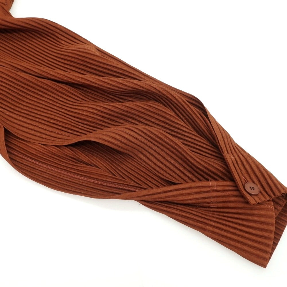 【中古】オム プリッセ イッセイミヤケ HOMME PLISSE ISSEY MIYAKE 2026年秋冬 プリーツ ジャージー ブルゾン ブラウン【サイズ表記なし（L位）】【 状態ランクA 】【 メンズ 】