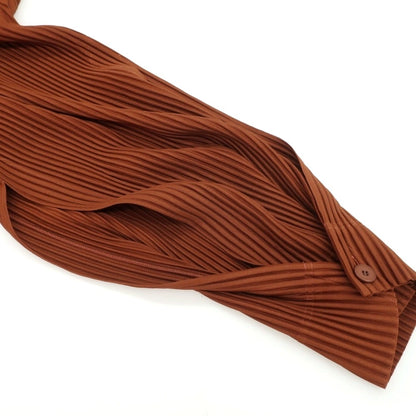 【中古】オム プリッセ イッセイミヤケ HOMME PLISSE ISSEY MIYAKE 2026年秋冬 プリーツ ジャージー ブルゾン ブラウン【サイズ表記なし（L位）】【 状態ランクA 】【 メンズ 】