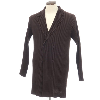 【中古】オム プリッセ イッセイミヤケ HOMME PLISSE ISSEY MIYAKE 2026年春夏 プリーツ ダブル4B ジャケット ダークブラウン【サイズ表記なし（L位）】【 状態ランクA 】【 メンズ 】