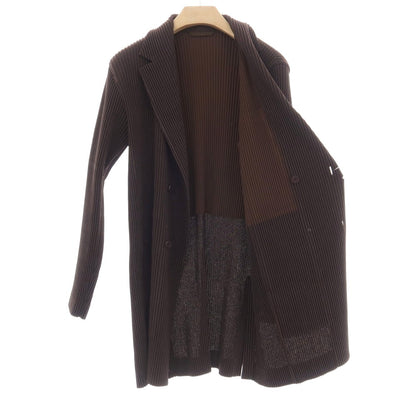 【中古】オム プリッセ イッセイミヤケ HOMME PLISSE ISSEY MIYAKE 2026年春夏 プリーツ ダブル4B ジャケット ダークブラウン【サイズ表記なし（L位）】【 状態ランクA 】【 メンズ 】