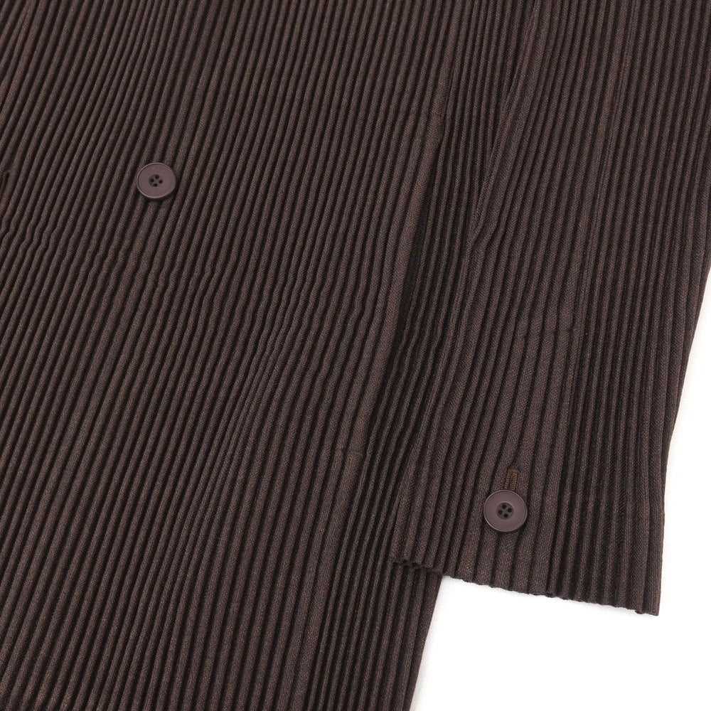 【中古】オム プリッセ イッセイミヤケ HOMME PLISSE ISSEY MIYAKE 2026年春夏 プリーツ ダブル4B ジャケット ダークブラウン【サイズ表記なし（L位）】【 状態ランクA 】【 メンズ 】