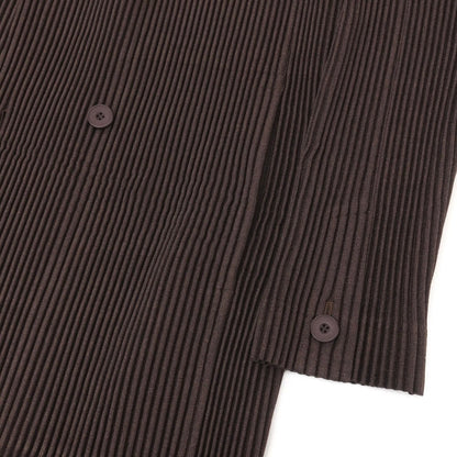 【中古】オム プリッセ イッセイミヤケ HOMME PLISSE ISSEY MIYAKE 2026年春夏 プリーツ ダブル4B ジャケット ダークブラウン【サイズ表記なし（L位）】【 状態ランクA 】【 メンズ 】