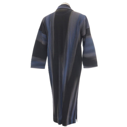 【中古】オム プリッセ イッセイミヤケ HOMME PLISSE ISSEY MIYAKE 2026年秋冬 プリーツ ロングシャツ ブラックxブルー【サイズ表記なし（L位）】【 状態ランクA 】【 メンズ 】