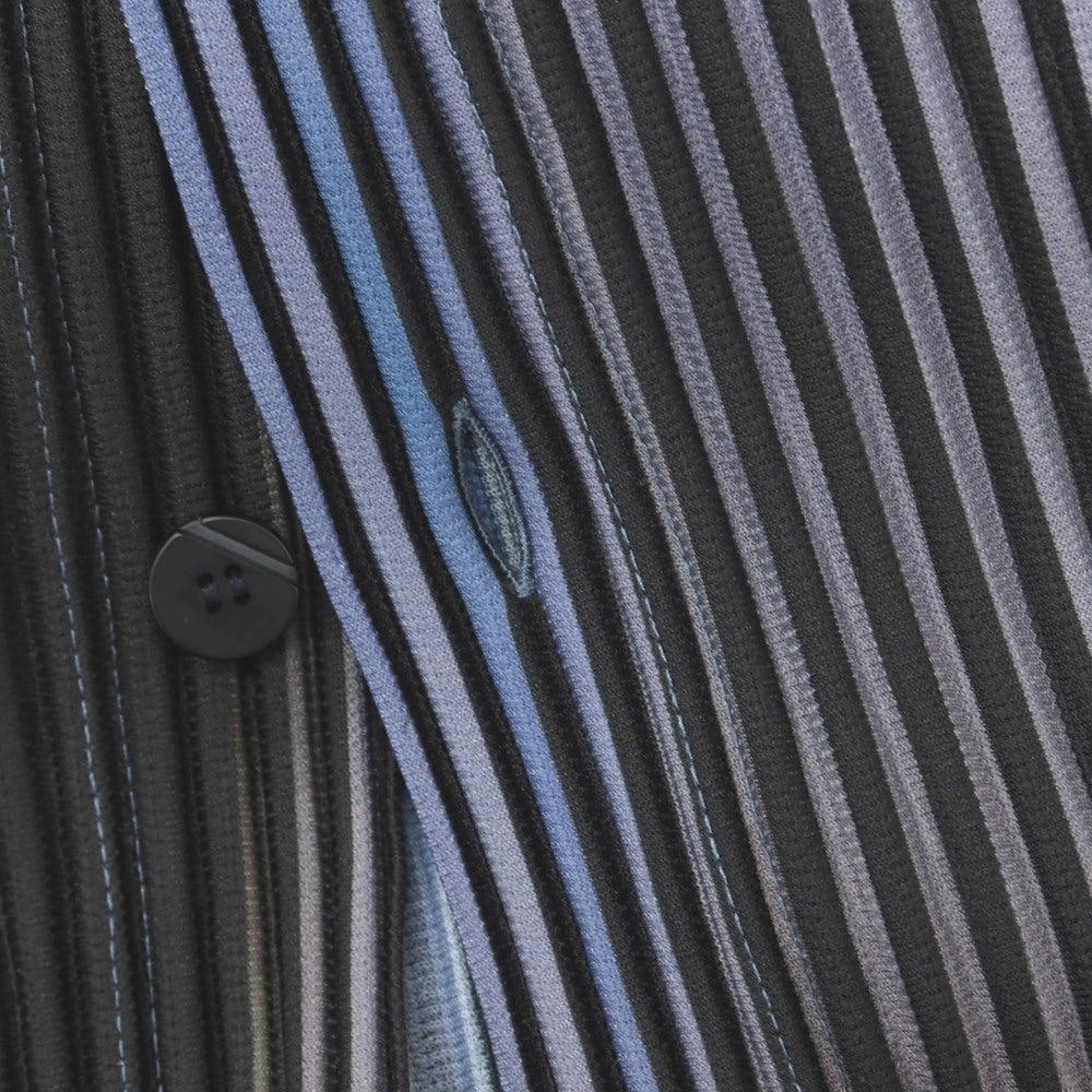 【中古】オム プリッセ イッセイミヤケ HOMME PLISSE ISSEY MIYAKE 2026年秋冬 プリーツ ロングシャツ ブラックxブルー【サイズ表記なし（L位）】【 状態ランクA 】【 メンズ 】
