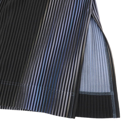 【中古】オム プリッセ イッセイミヤケ HOMME PLISSE ISSEY MIYAKE 2026年秋冬 プリーツ ロングシャツ ブラックxブルー【サイズ表記なし（L位）】【 状態ランクA 】【 メンズ 】