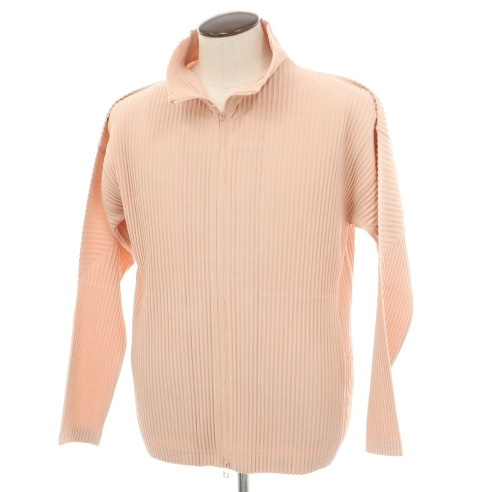 【中古】オム プリッセ イッセイミヤケ HOMME PLISSE ISSEY MIYAKE 2026年春夏 プリーツジャージー ダブルジップカットソー ライトサーモンピンク【サイズ表記なし（L位）】【 状態ランクB 】【 メンズ 】