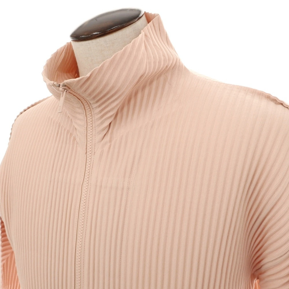 【中古】オム プリッセ イッセイミヤケ HOMME PLISSE ISSEY MIYAKE 2026年春夏 プリーツジャージー ダブルジップカットソー ライトサーモンピンク【サイズ表記なし（L位）】【 状態ランクB 】【 メンズ 】