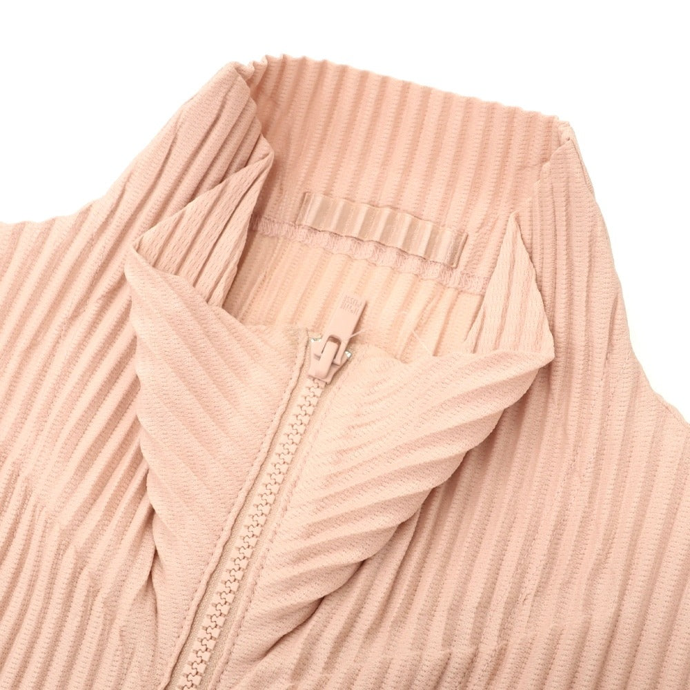【中古】オム プリッセ イッセイミヤケ HOMME PLISSE ISSEY MIYAKE 2026年春夏 プリーツジャージー ダブルジップカットソー ライトサーモンピンク【サイズ表記なし（L位）】【 状態ランクB 】【 メンズ 】