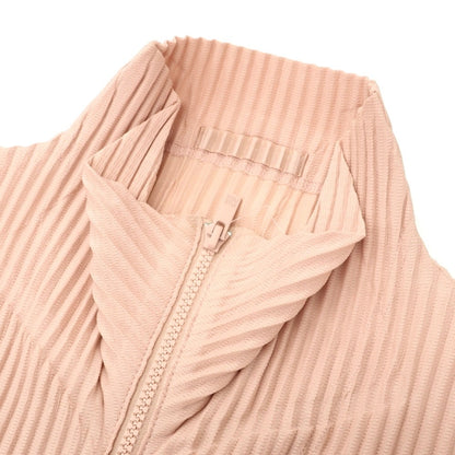 【中古】オム プリッセ イッセイミヤケ HOMME PLISSE ISSEY MIYAKE 2026年春夏 プリーツジャージー ダブルジップカットソー ライトサーモンピンク【サイズ表記なし（L位）】【 状態ランクB 】【 メンズ 】