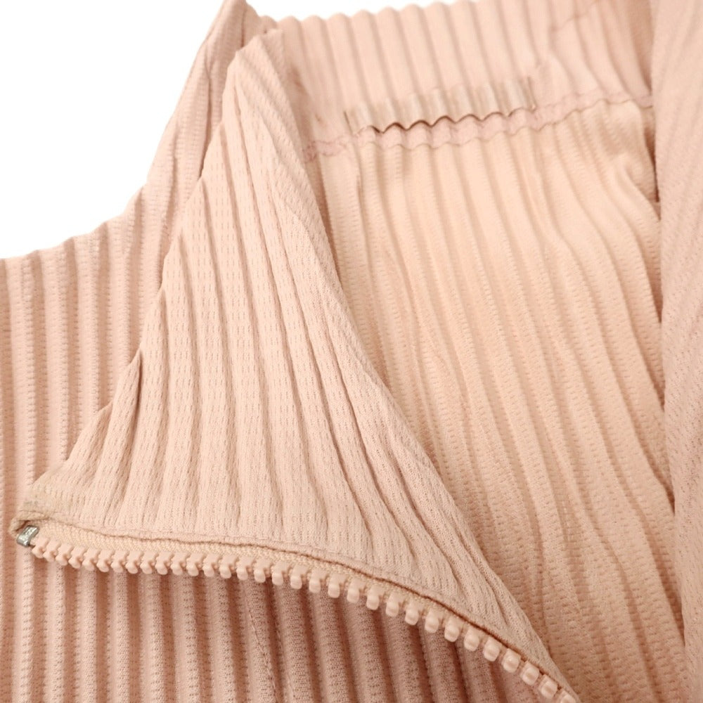 【中古】オム プリッセ イッセイミヤケ HOMME PLISSE ISSEY MIYAKE 2026年春夏 プリーツジャージー ダブルジップカットソー ライトサーモンピンク【サイズ表記なし（L位）】【 状態ランクB 】【 メンズ 】