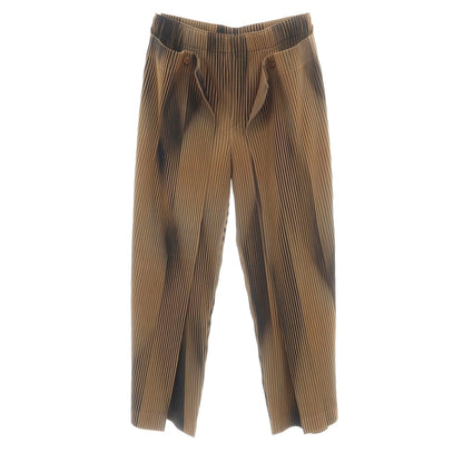 【中古】オム プリッセ イッセイミヤケ HOMME PLISSE ISSEY MIYAKE 2026年秋冬 プリーツ イージーパンツ ブラウンxブラック【サイズ表記なし（L位）】【 状態ランクA 】【 メンズ 】