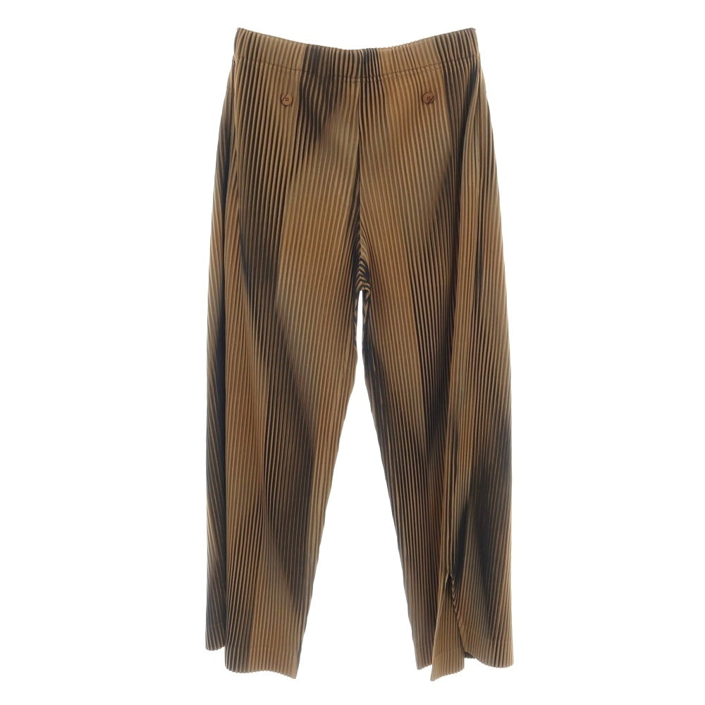 【中古】オム プリッセ イッセイミヤケ HOMME PLISSE ISSEY MIYAKE 2026年秋冬 プリーツ イージーパンツ ブラウンxブラック【サイズ表記なし（L位）】【 状態ランクA 】【 メンズ 】