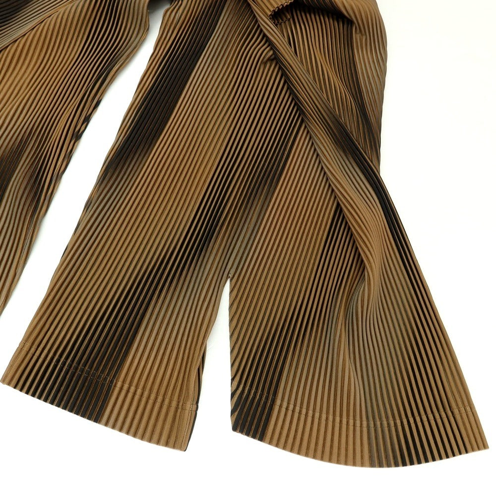 【中古】オム プリッセ イッセイミヤケ HOMME PLISSE ISSEY MIYAKE 2026年秋冬 プリーツ イージーパンツ ブラウンxブラック【サイズ表記なし（L位）】【 状態ランクA 】【 メンズ 】