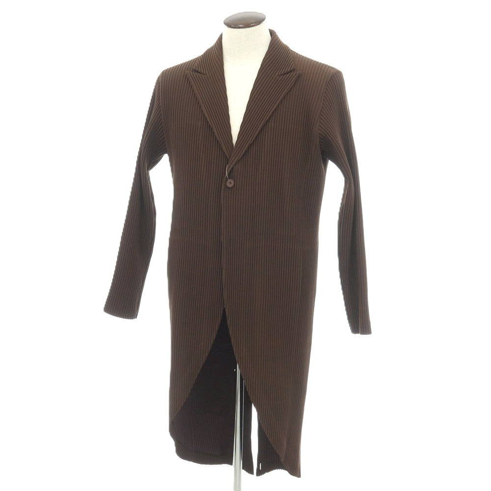 【中古】オム プリッセ イッセイミヤケ HOMME PLISSE ISSEY MIYAKE 2026年春夏 プリーツ 2B ロングジャケット ブラウン【サイズ表記なし（L位）】【 状態ランクA 】【 メンズ 】