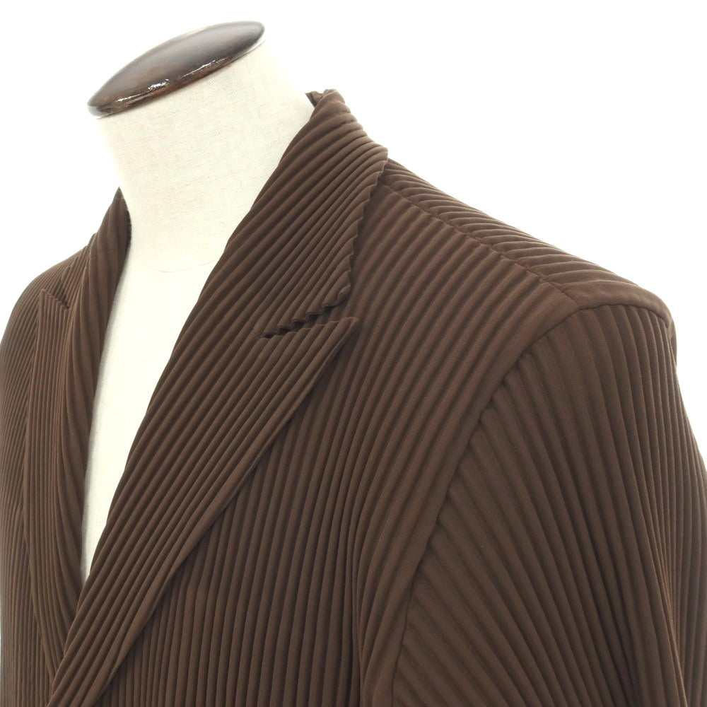 【中古】オム プリッセ イッセイミヤケ HOMME PLISSE ISSEY MIYAKE 2026年春夏 プリーツ 2B ロングジャケット ブラウン【サイズ表記なし（L位）】【 状態ランクA 】【 メンズ 】