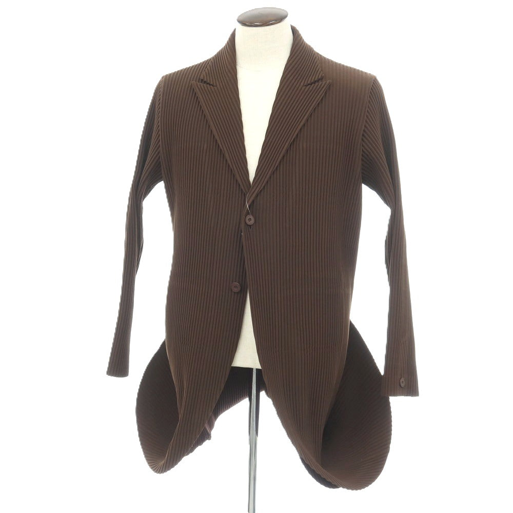 【中古】オム プリッセ イッセイミヤケ HOMME PLISSE ISSEY MIYAKE 2026年春夏 プリーツ 2B ロングジャケット ブラウン【サイズ表記なし（L位）】【 状態ランクA 】【 メンズ 】