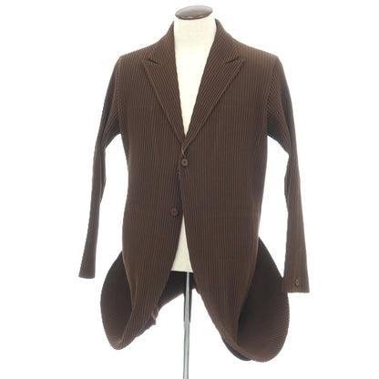 【中古】オム プリッセ イッセイミヤケ HOMME PLISSE ISSEY MIYAKE 2026年春夏 プリーツ 2B ロングジャケット ブラウン【サイズ表記なし（L位）】【 状態ランクA 】【 メンズ 】