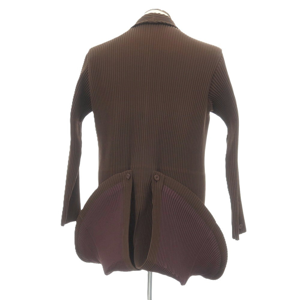 【中古】オム プリッセ イッセイミヤケ HOMME PLISSE ISSEY MIYAKE 2026年春夏 プリーツ 2B ロングジャケット ブラウン【サイズ表記なし（L位）】【 状態ランクA 】【 メンズ 】