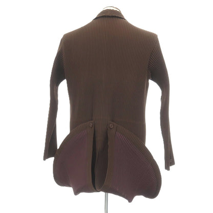 【中古】オム プリッセ イッセイミヤケ HOMME PLISSE ISSEY MIYAKE 2026年春夏 プリーツ 2B ロングジャケット ブラウン【サイズ表記なし（L位）】【 状態ランクA 】【 メンズ 】