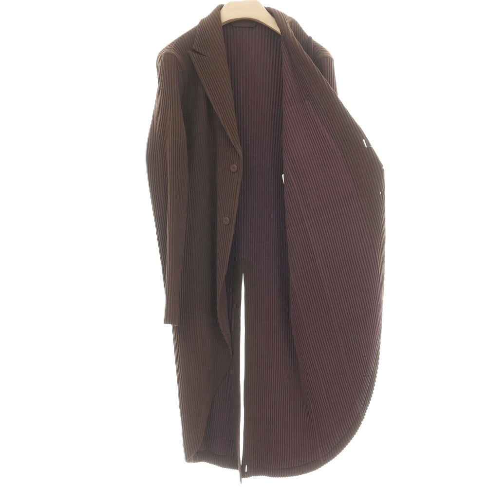 【中古】オム プリッセ イッセイミヤケ HOMME PLISSE ISSEY MIYAKE 2026年春夏 プリーツ 2B ロングジャケット ブラウン【サイズ表記なし（L位）】【 状態ランクA 】【 メンズ 】