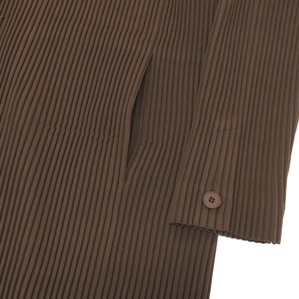 【中古】オム プリッセ イッセイミヤケ HOMME PLISSE ISSEY MIYAKE 2026年春夏 プリーツ 2B ロングジャケット ブラウン【サイズ表記なし（L位）】【 状態ランクA 】【 メンズ 】