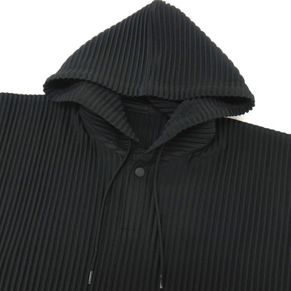 【中古】オム プリッセ イッセイミヤケ HOMME PLISSE ISSEY MIYAKE 2026年春夏 プリーツ 半袖 プルオーバー パーカー ブラック【サイズ表記なし（L位）】【 状態ランクA 】【 メンズ 】