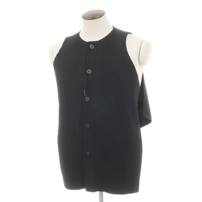 【中古】オム プリッセ イッセイミヤケ HOMME PLISSE ISSEY MIYAKE 2026年春夏 プリーツ フード付きベスト ブラック【サイズ表記なし（L位）】【 状態ランクA 】【 メンズ 】