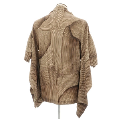 【中古】オム プリッセ イッセイミヤケ HOMME PLISSE ISSEY MIYAKE ポリエステル系 プリーツ加工 変形カットソー ブラウン系【サイズ表記なし（L位）】【 状態ランクA 】【 メンズ 】