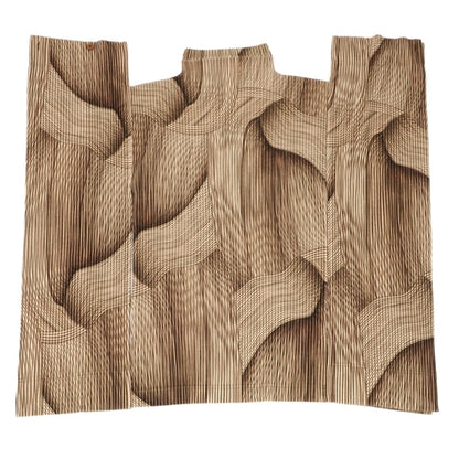 【中古】オム プリッセ イッセイミヤケ HOMME PLISSE ISSEY MIYAKE ポリエステル系 プリーツ加工 変形カットソー ブラウン系【サイズ表記なし（L位）】【 状態ランクA 】【 メンズ 】