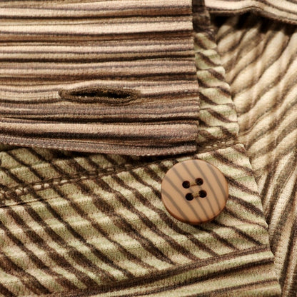 【中古】オム プリッセ イッセイミヤケ HOMME PLISSE ISSEY MIYAKE ポリエステル系 プリーツ加工 変形カットソー ブラウン系【サイズ表記なし（L位）】【 状態ランクA 】【 メンズ 】