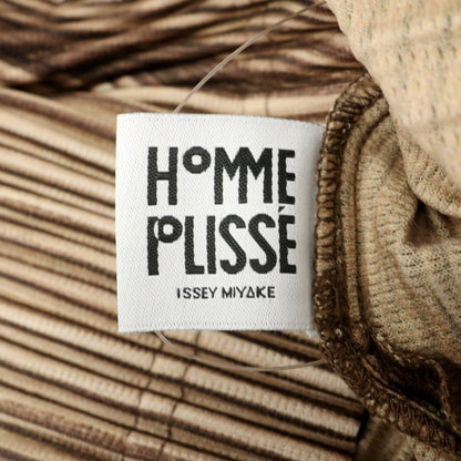 【中古】オム プリッセ イッセイミヤケ HOMME PLISSE ISSEY MIYAKE ポリエステル系 プリーツ加工 変形カットソー ブラウン系【サイズ表記なし（L位）】【 状態ランクA 】【 メンズ 】