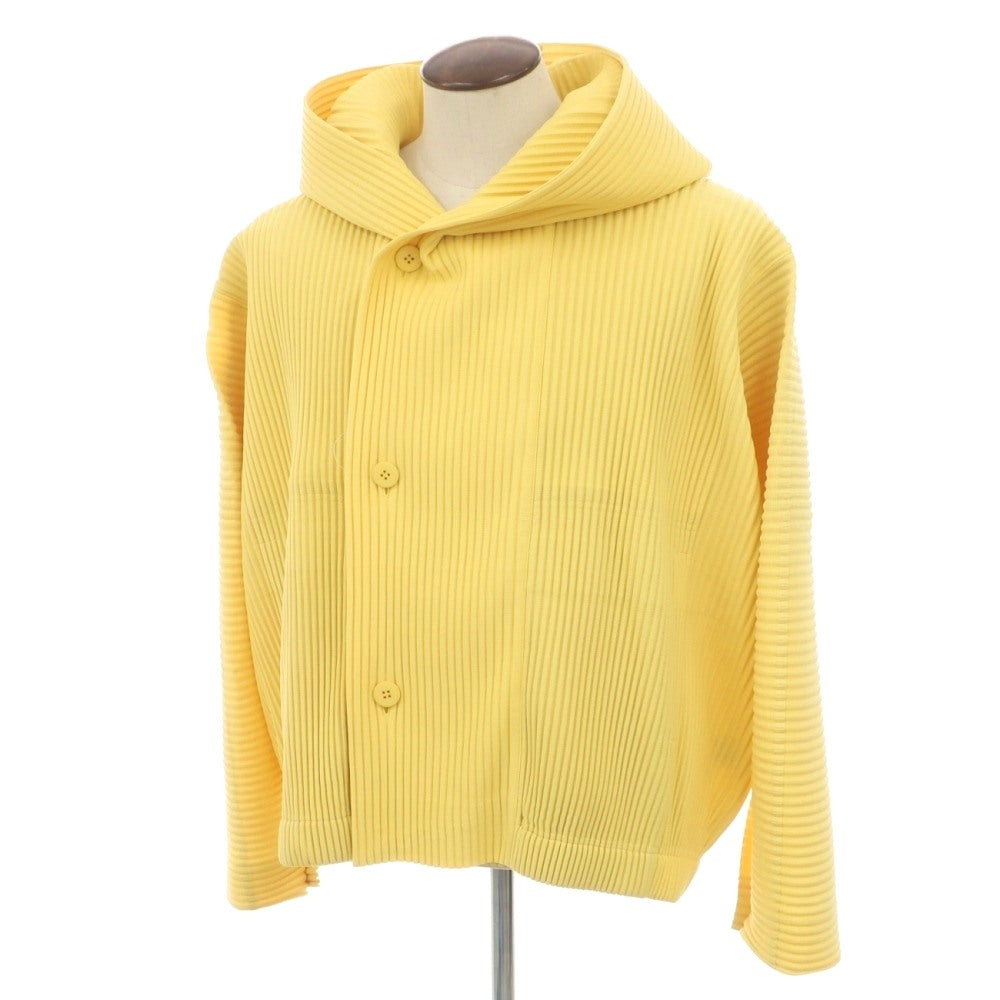 【中古】オム プリッセ イッセイミヤケ HOMME PLISSE ISSEY MIYAKE 2026年春夏 プリーツ フーデッドブルゾン イエロー【サイズ表記なし（L位）】【 状態ランクA 】【 メンズ 】
