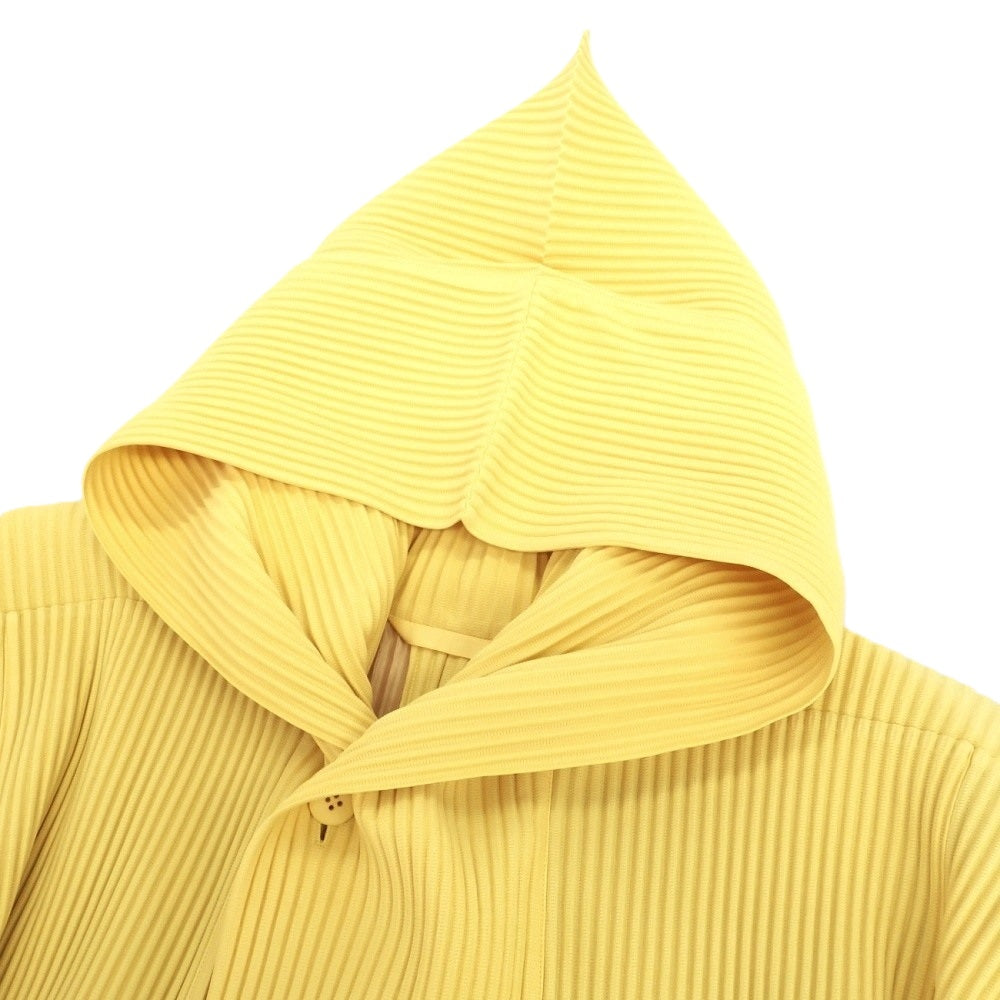 【中古】オム プリッセ イッセイミヤケ HOMME PLISSE ISSEY MIYAKE 2026年春夏 プリーツ フーデッドブルゾン イエロー【サイズ表記なし（L位）】【 状態ランクA 】【 メンズ 】