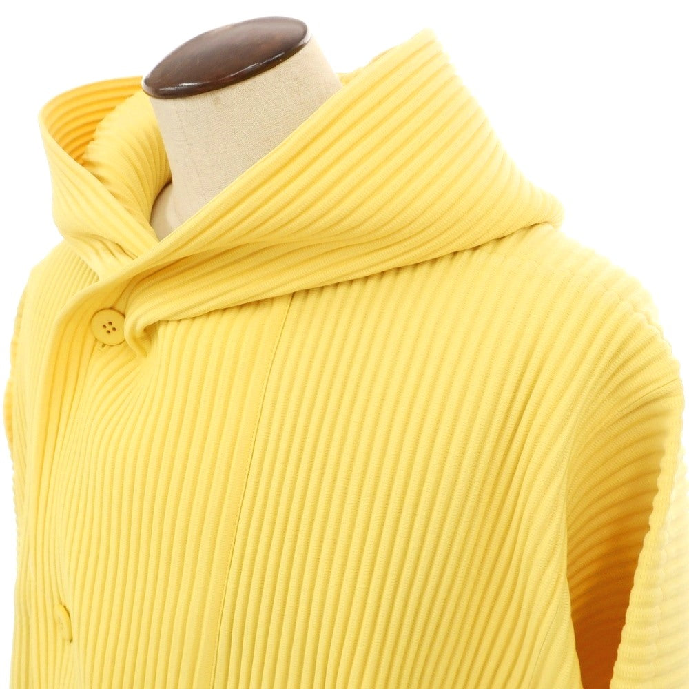 【中古】オム プリッセ イッセイミヤケ HOMME PLISSE ISSEY MIYAKE 2026年春夏 プリーツ フーデッドブルゾン イエロー【サイズ表記なし（L位）】【 状態ランクA 】【 メンズ 】